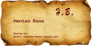 Hentes Bese névjegykártya